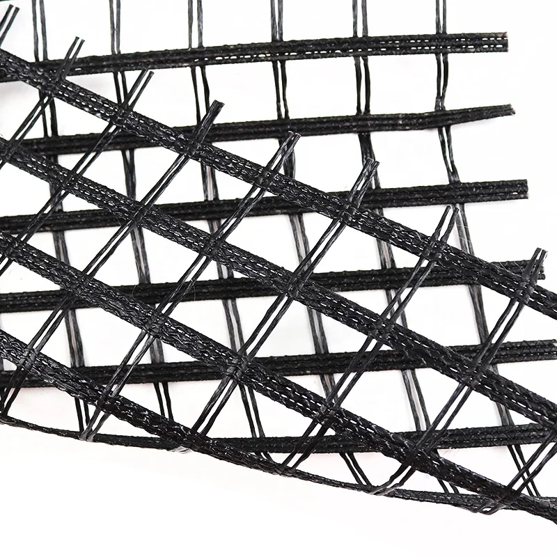 Factory Direct Selling Price 30-1000KN/m Warp Knitting Polyester Geogrid For Slope Protection