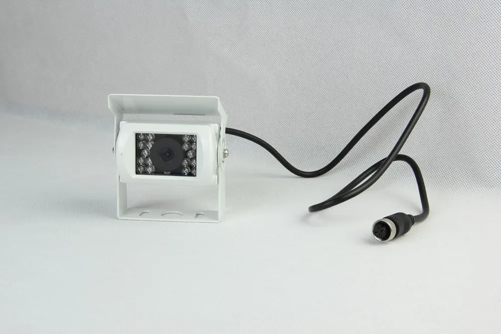 Custom Mic Phone White NTSC With 18 IR Lens Super Night Vision And Waterproof Bus Rear View Camera