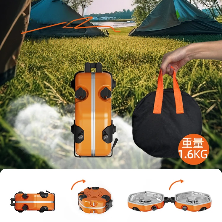 Outdoor Double Burner 2500w Propane Butane Gas Stove Camping Portable  Shell Folding Stove