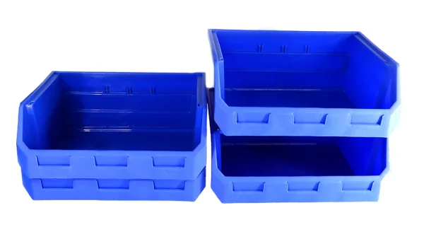 Large size plastic tool stackable and hanging storage bin for garage storage