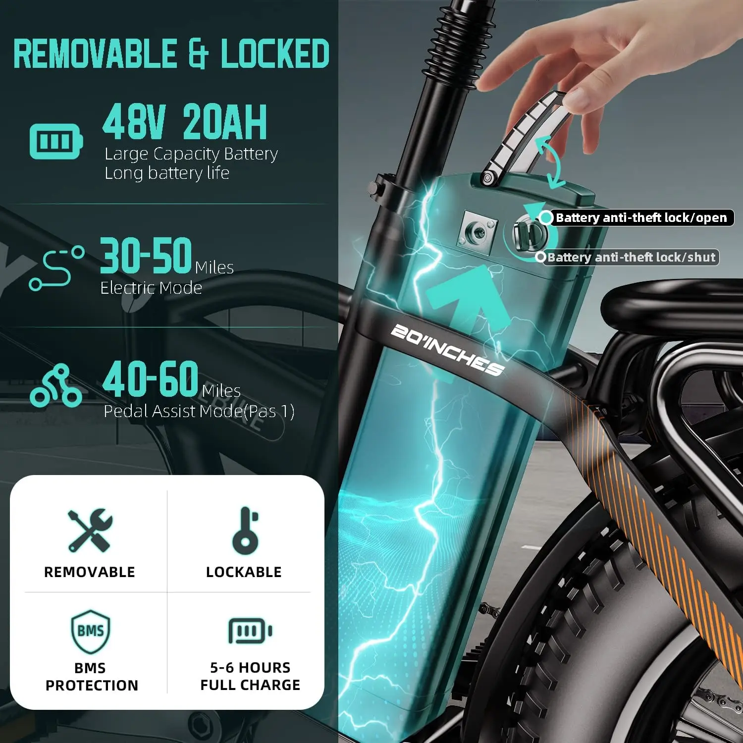 Ce Rear Hub Motor Aluminum Alloy Brushless Suspension 48V  Lithium Battery Electric Bike Retro Fat Tire Folding Electric Bicycle