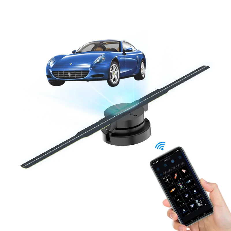 42cm 3D LED Holographic Projector Display  Naked Eye Advertising Machine 3D Hologram Fan