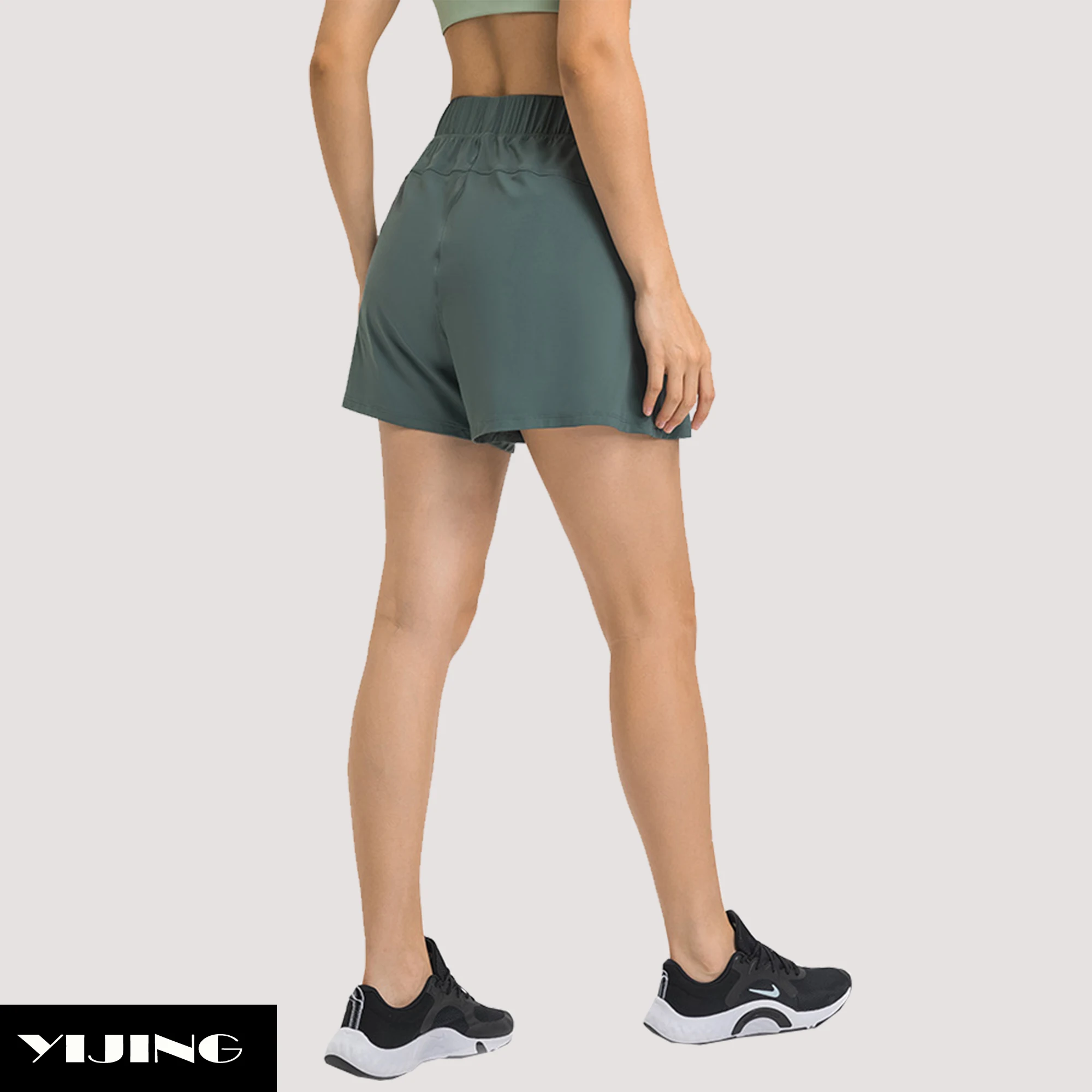 New Fashion Women Workout Gym Warm-Up Shorts High Waist Casual Loose Polyester Spandex Yoga Shorts For Women