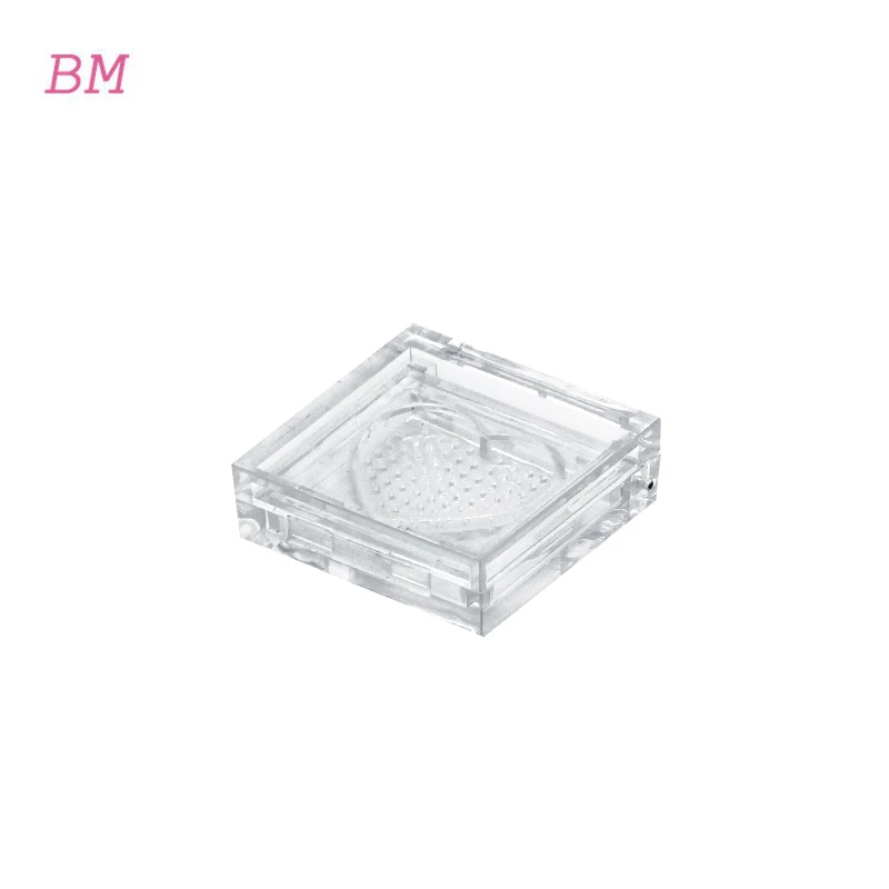 Single clear makeup empty transparent heart blush blusher container heart shaped pan mmini compact powder case