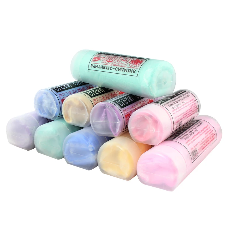 OEM Logo Microfiber Shammy Leather Cleaning Cloth Pva Synthetic Chamois Towel Cheap Polishing Drying Towel