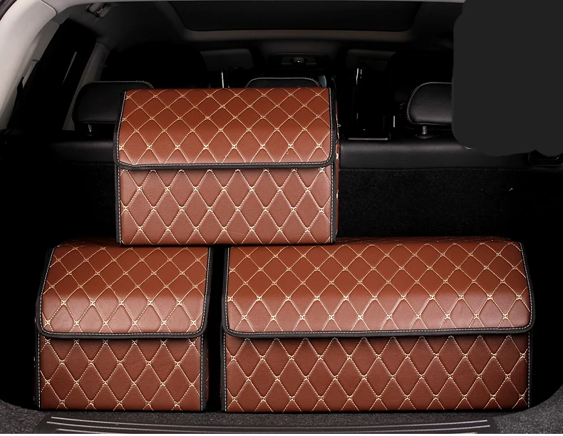 Trunk organizer Leather Foldable Storage Bag Box for Car