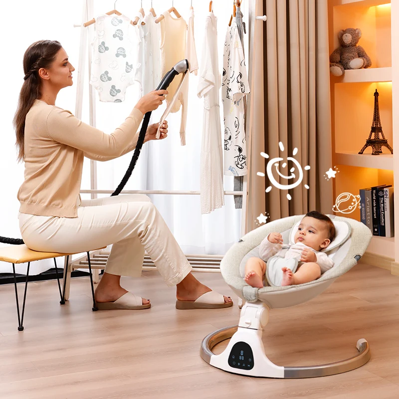 New Born Safety Swing Automatic Cradle Bassinets Baby Electric Bouncer Rocking Chair With Music