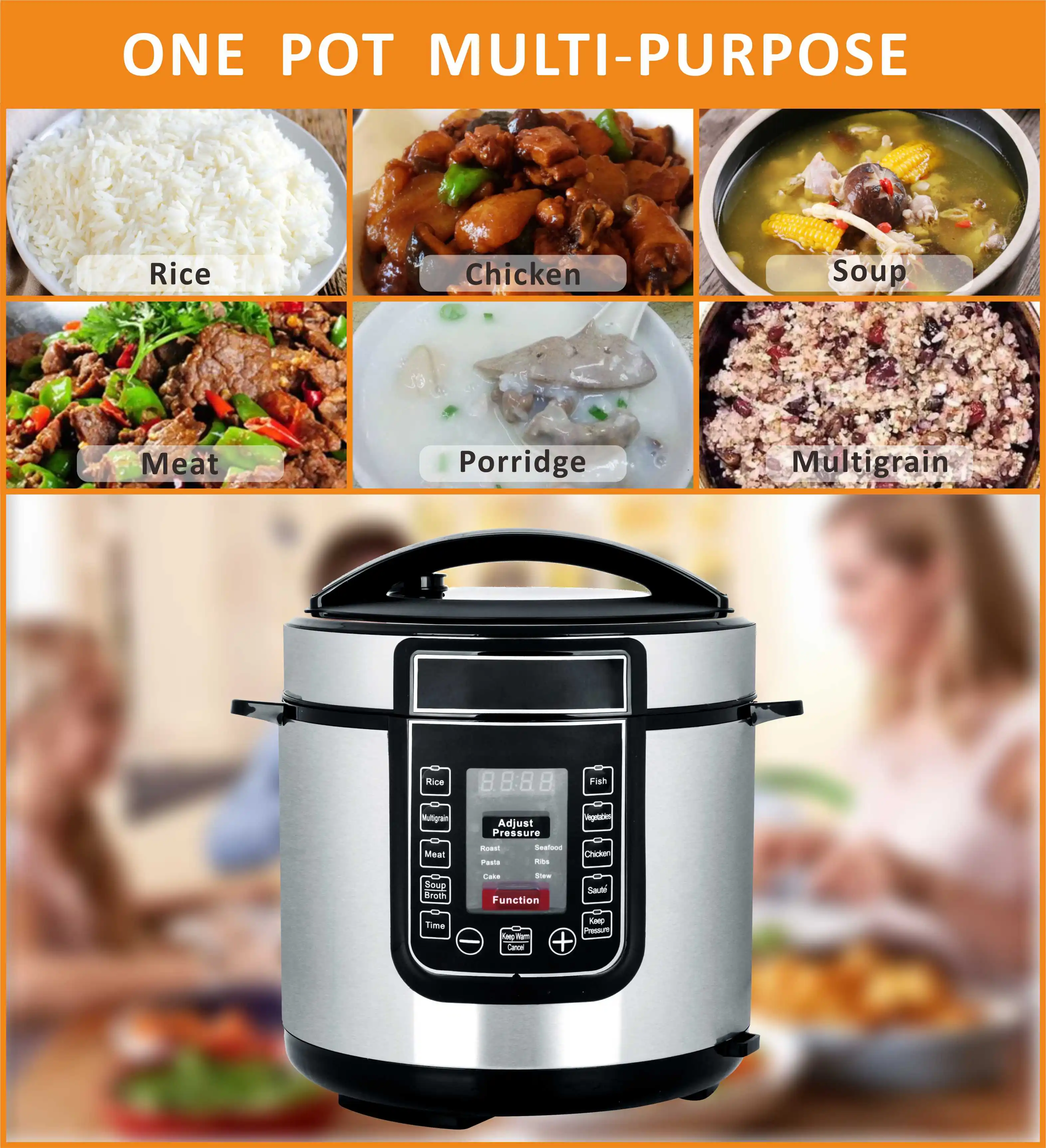 6l Large Capacity Automatic Soup Cooker Non Stick Instapot Electronic Presser Multifunction Rice Pot Electric Pressure Cookers