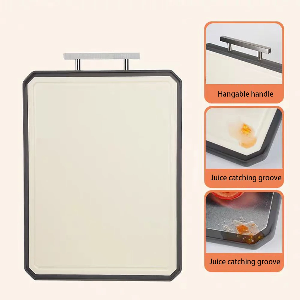 KITCHENCARE 304 Stainless Steel Butcher Block PP Chopping Board Double Side Cutting Board
