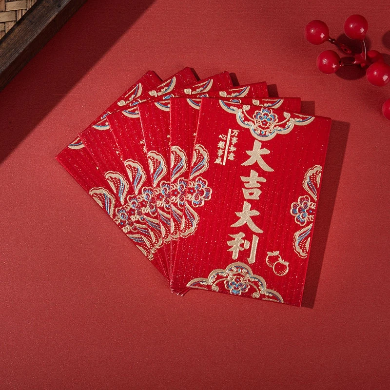 Custom Design 3D Embossing hologram red packet Chinese Red Envelope 2025 Lucky Money Envelope Hongbao