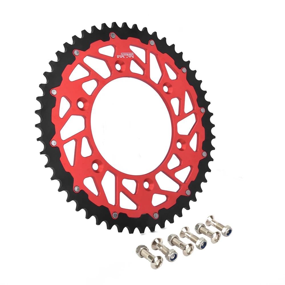JFG Hot Selling High Strength Steel Teeth 45T and Aluminum Red   Motorcycle Chain Sprocket Kits For Honda