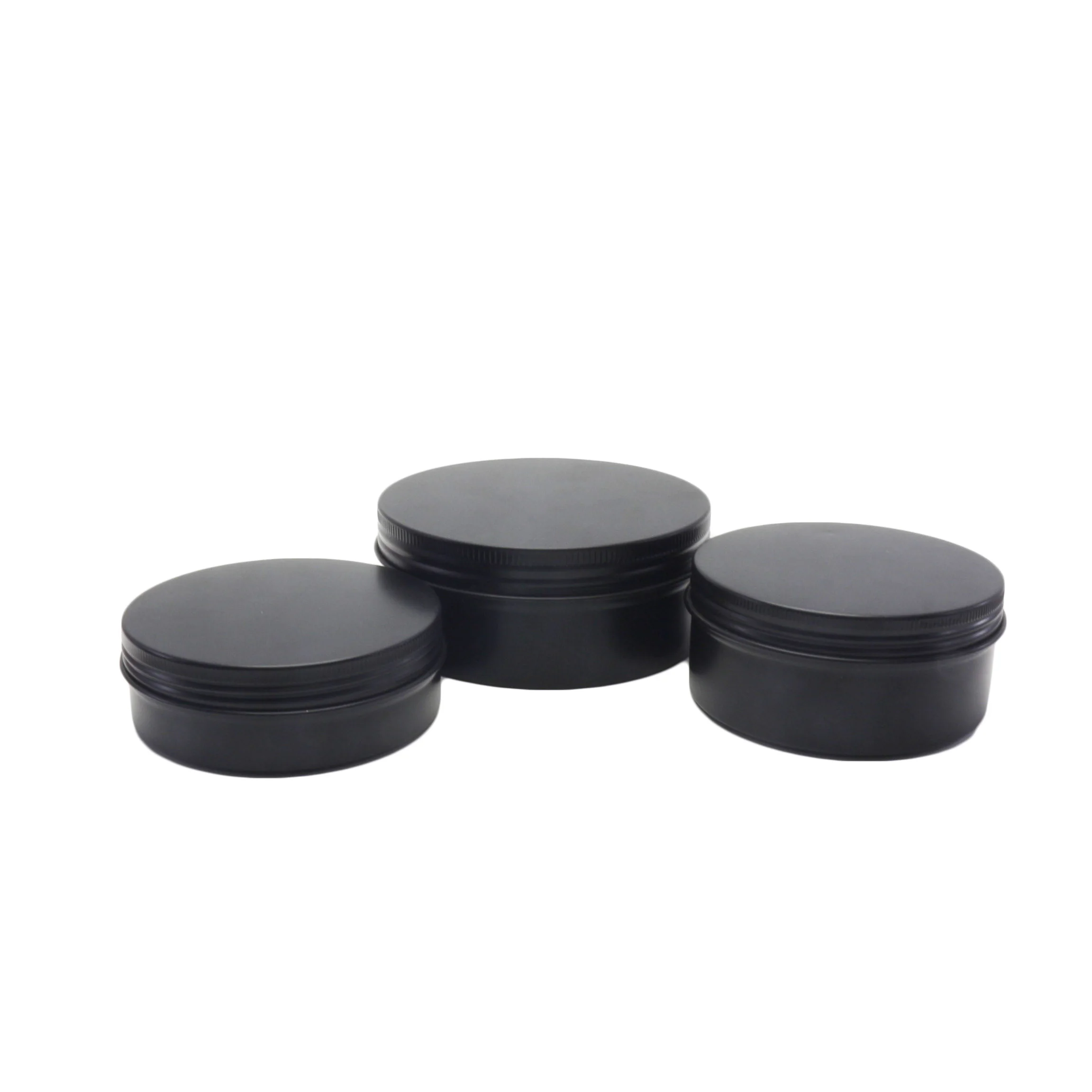 1oz 2oz 10ml 15ml 30ml 50ml 60ml 100ml empty aluminum jar matte black metal tin can with lids