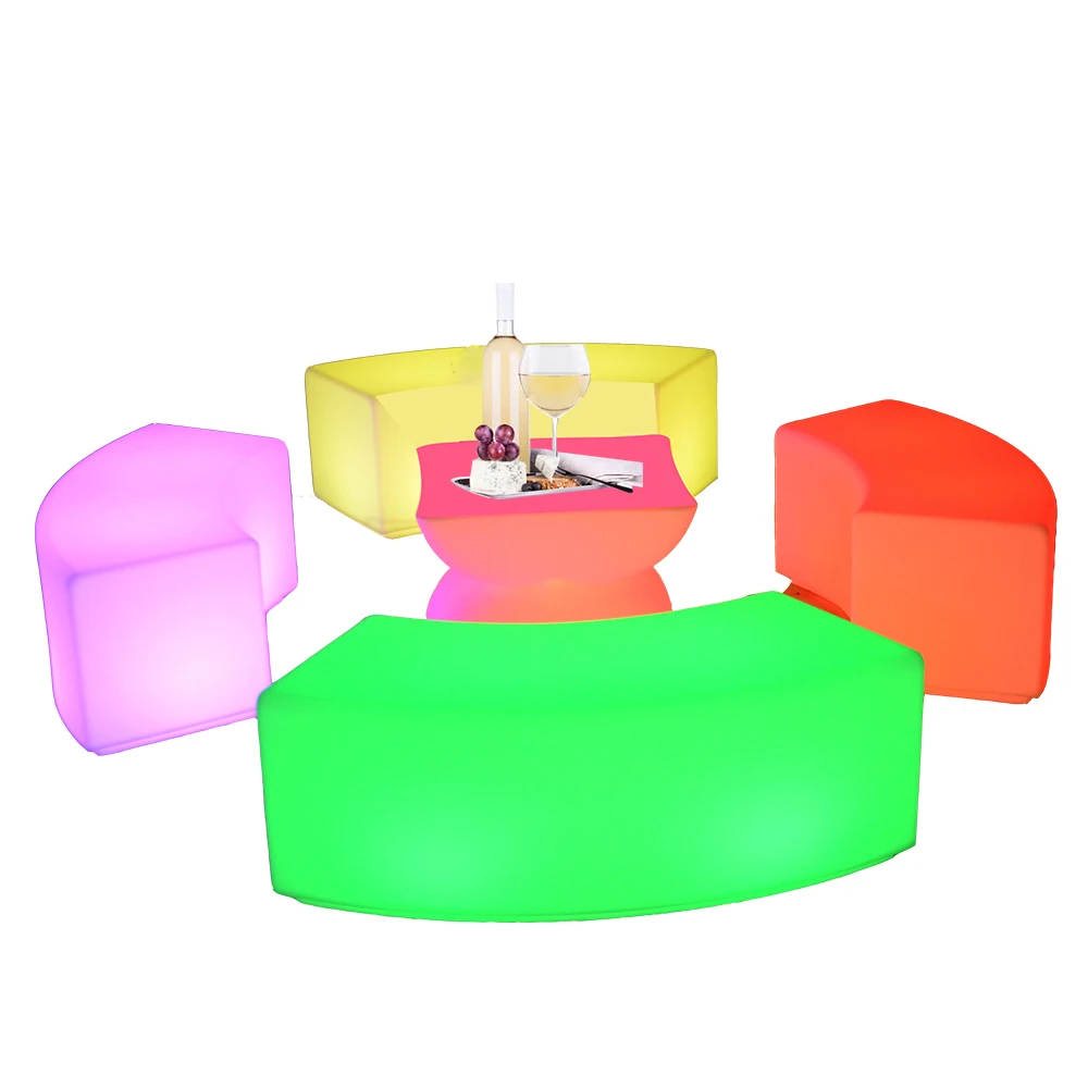 event party rental business nightclub led light bar furniture table and chairs sofa set