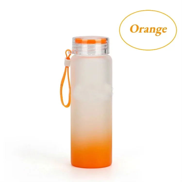 Drinkware Matte Glass Water Bottle Frosted Gradient Color 17oz 500ml sublimation blanks Sublimation blanks glass bottle