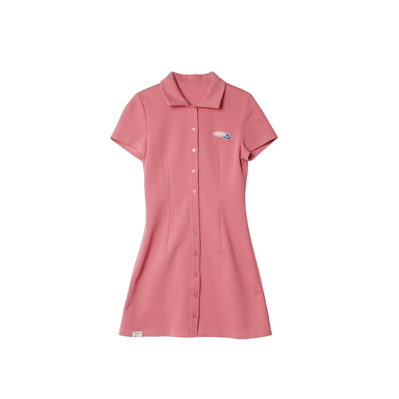 Drop Shipping 2000s Fashion Polo Collar Button Front Skirt Mini Dress Soft  Preppy Style Dress
