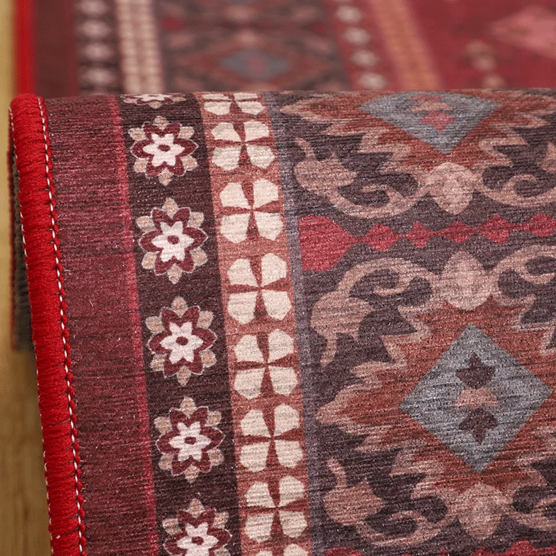 hot selling bohemian style distressed carpet 3d transfer printing carpet easy-care sofa living room floor rugs