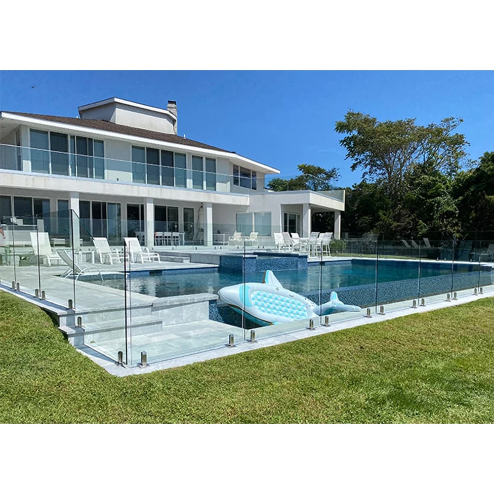 Hot Sale Stair Railing  Pool Fence Glass Balustrade Stainless Steel Spigot Glass Railing
