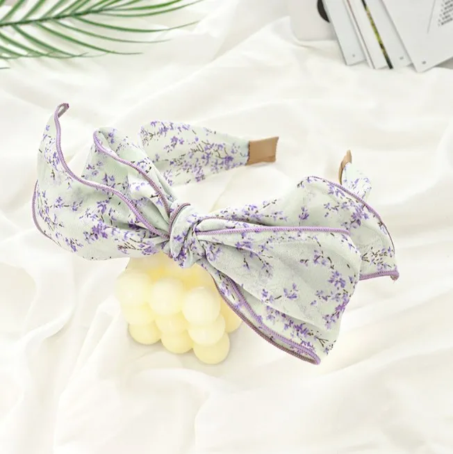 Japan and South Korea fasten melting printing cloth art bowknot headband
