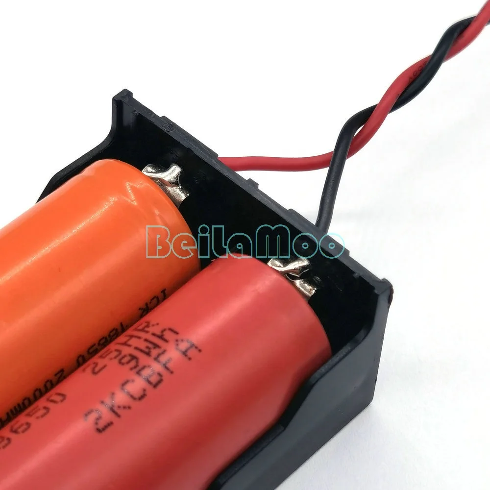 Beilamoo Dual 18650 two cells box with wire leads 1865 batt holder battery case BLM