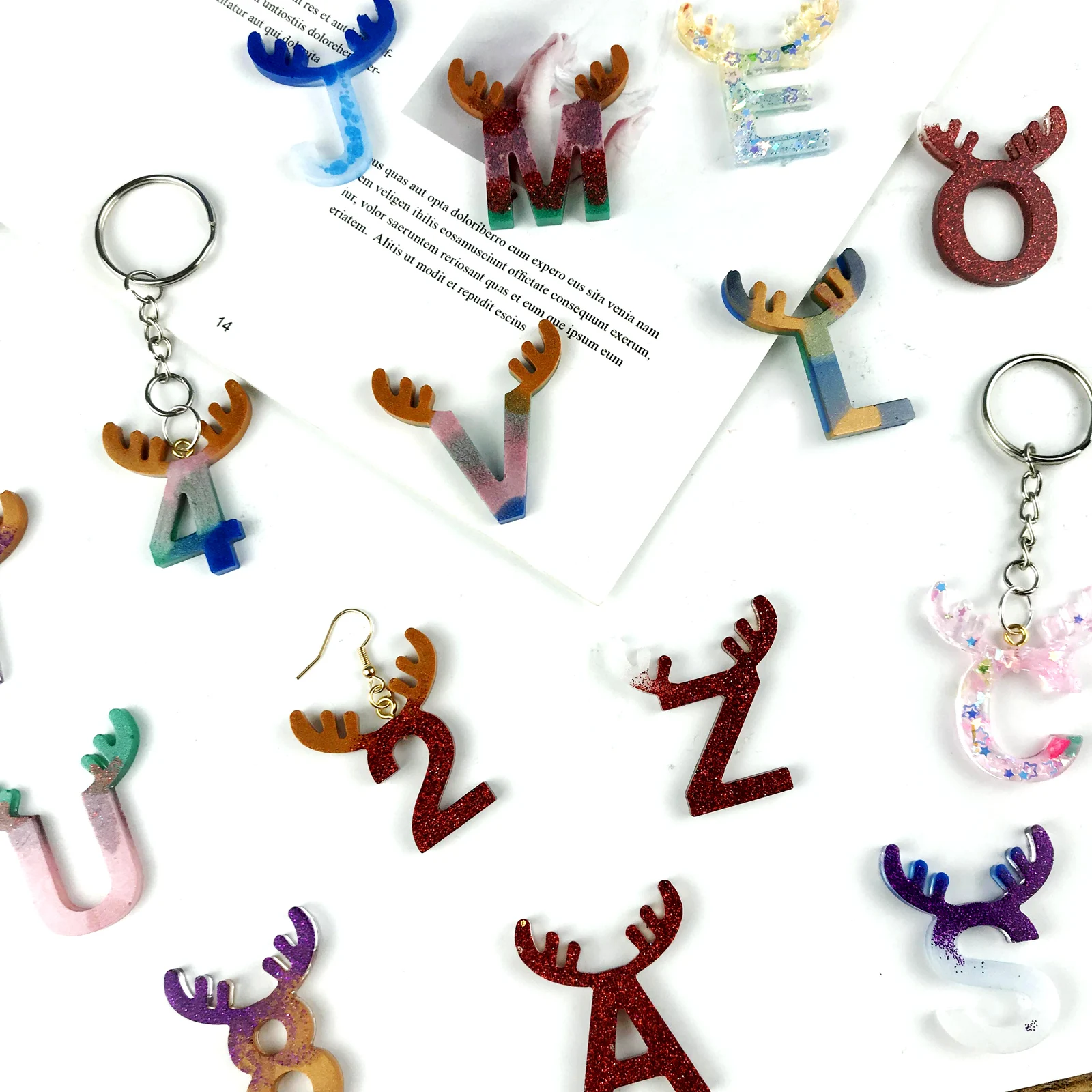 deer Antler resin keychain crafting necklace