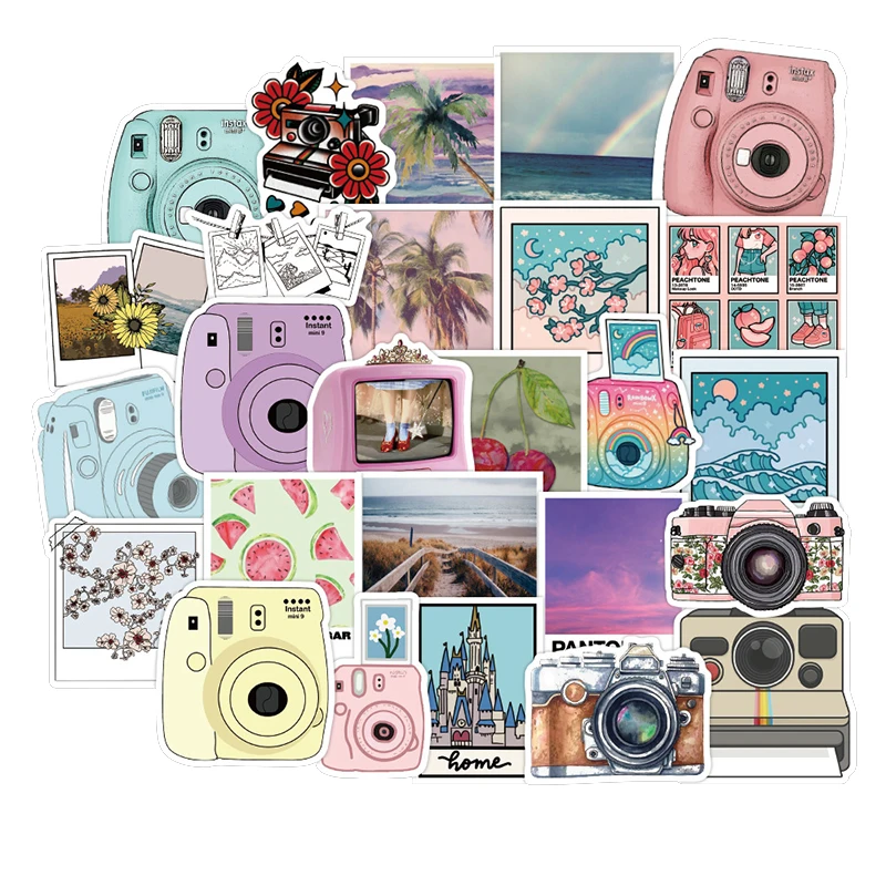 Pink Sweet and Love Graffiti Series Waterproof Sticker Set Suitable for Luggage Laptop Water Cup Decorative Sticker