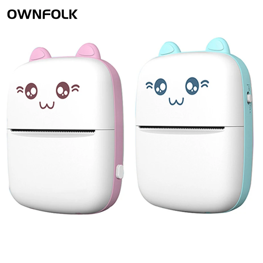 OWNFOLK Amazon Hot Sale USB Portable Wireless 200dpi Mini Printer Kids Study Wrong Question Printing Pocket Photo Printer