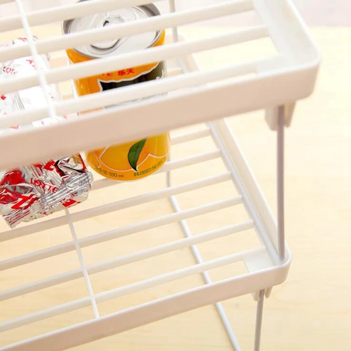 Plastic Kitchen Cabinet Counter Shelf Organizer Multi-purpose bathroom Storage Rack .