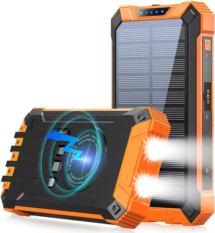 2022 Trending Products Power Bank 50000mAh Wireless Solar Powerbank 30000mAh For Phone