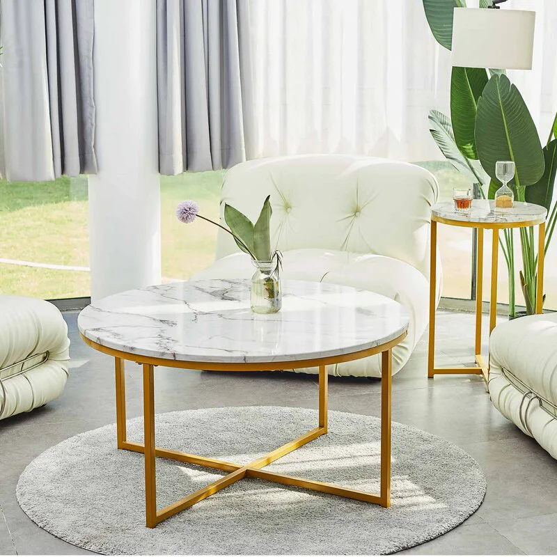 Modern metal european style coffee table cheap living room table