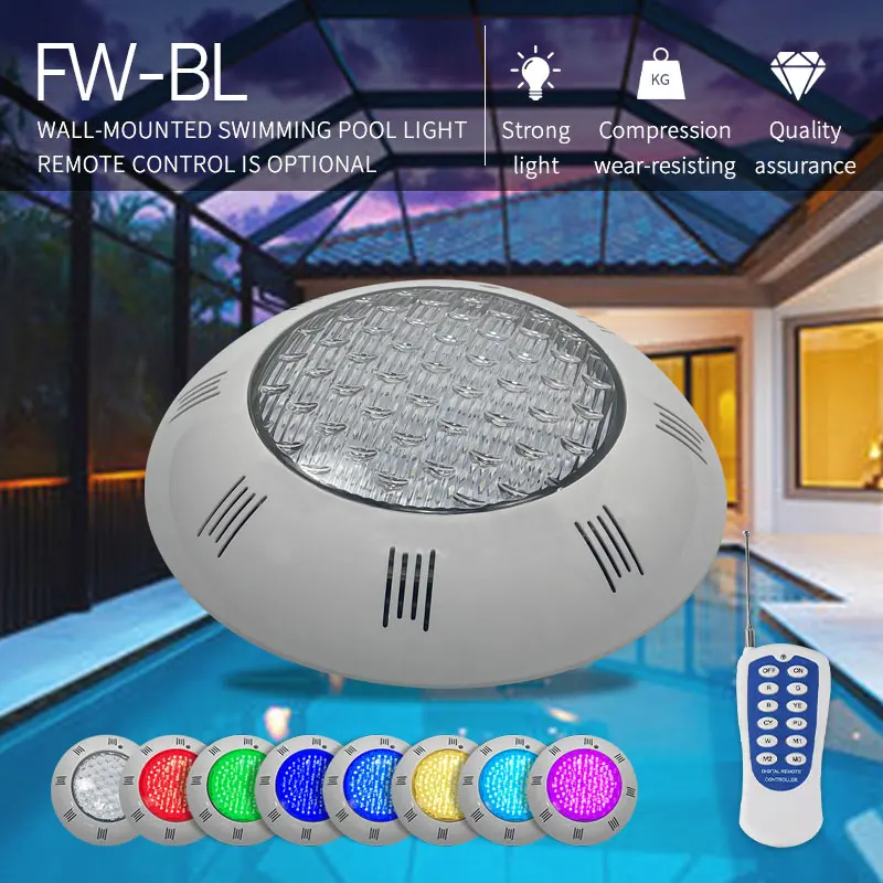 Factory price swimming pool light fixtures led plastic lamp AC12V wall-mounted led rgb pool light