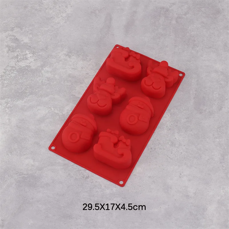 Christmas Chocolate Mold Ice Cube Tray Silicone Cake Baking Mold DIY Soap Christmas Cake Decoration Biscuit Mold