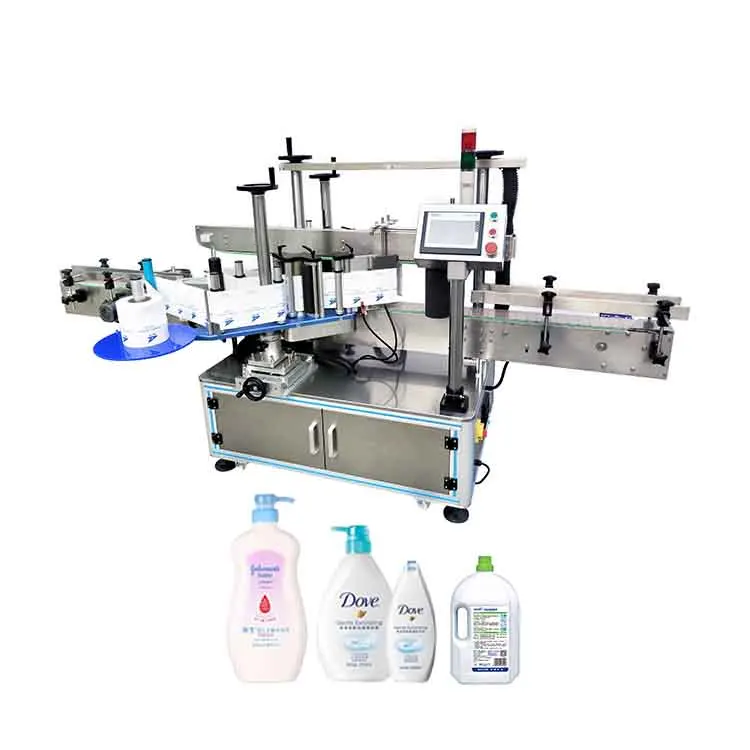 Hot Sell Anti Bacterial Hand Soap Automatic Two Sides Bottles Labeling Machine