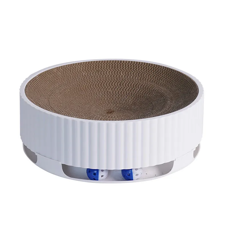 Cat Scratching Post Pad Kitten Scratcher Cardboard Toy with Interactive Balls