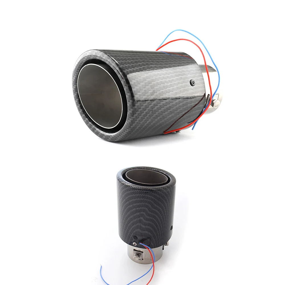 Car Universal Led Exhaust Muffler Tip Pipe Red/blue Car Light Pipe Modified Exhaust Flaming Throat Single Outlet Straight T R8t2