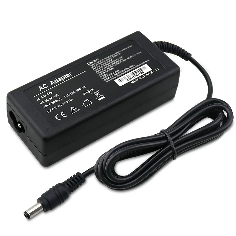 Laptop battery charger ac dc power adapter 19V 3.42A 65W for Toshiba