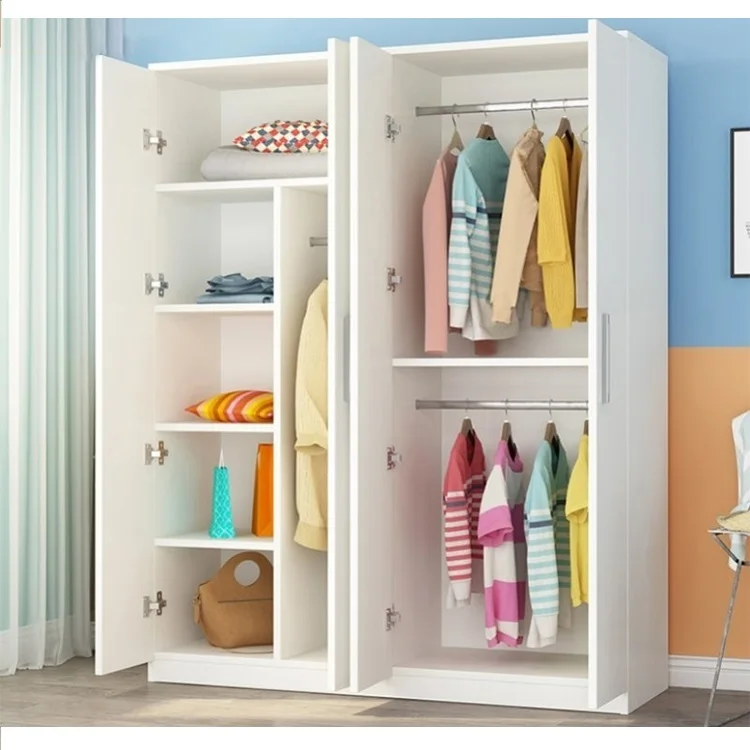 Best Selling Premium Quality Wooden Covered Drawer Wardrobe Hanging Clothes Cabinet Modern 2 Door Wardrobe