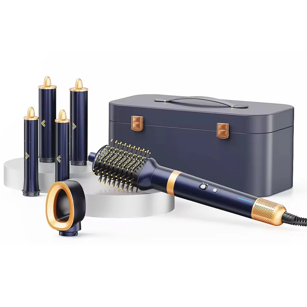 5 in 1 Professional Hair Styling Blow Tools Set Hair Dryer Brush Straightener Hot Comb heatless Hair Curler for Home Salon