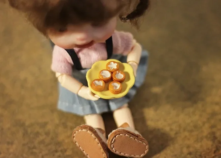 Hot Sales Doll House Miniature French Fruit Bread Sugar Cookies Miniatures Mini Toys Cake Dim Sum Decoration Casa De Munecas