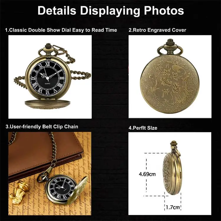Wholesale Jewelry Necklace Clock Vintage Steampunk Accessories Dr Who Pocket Watch with Chain for Men Gift