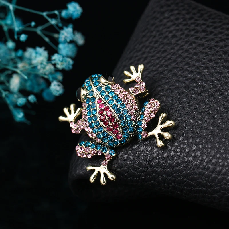 WEIMAN Jewelry Factory Brooch Wholesale Color Rhinestones Pave Fat Frog Brooch Pins Jewelry