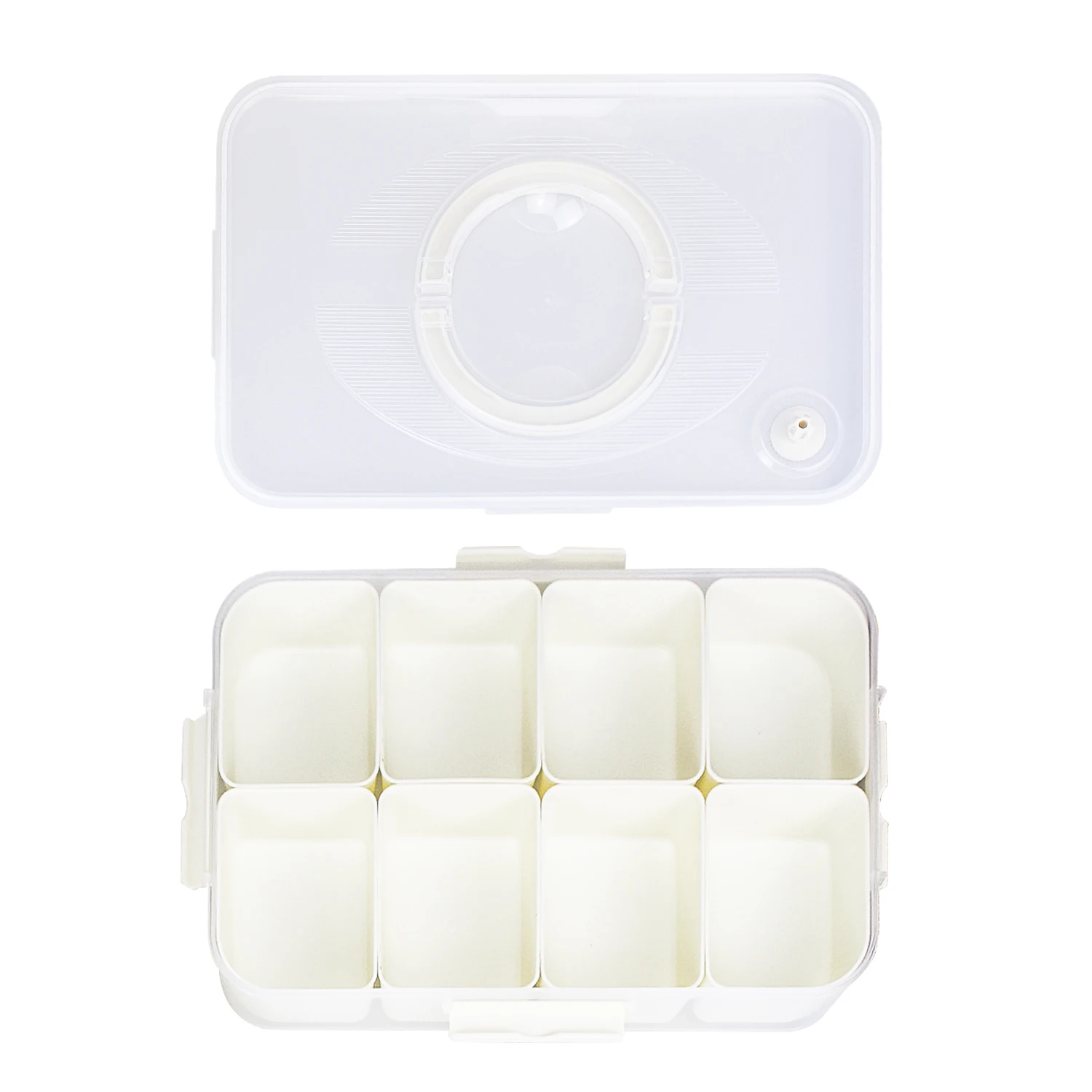 Classic Design Dishwasher Microwave Safe Plastic Snack Box Divided Serving Tray with Lid for Kitchen Camping Use Food Container