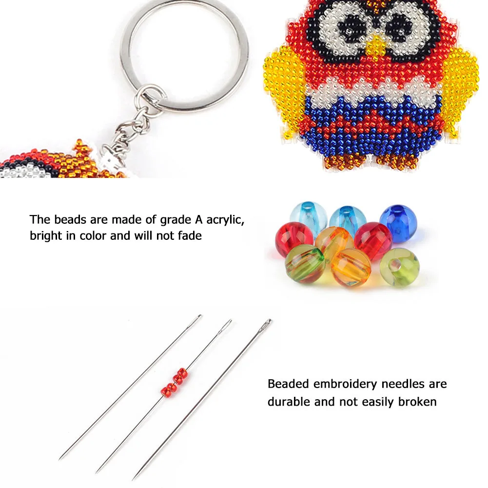 Diy beads embroidery toys for children Beads Cross Stitch Kit keychain homemade toy gift