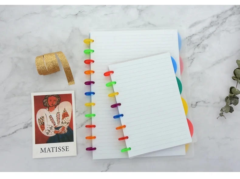 Pre-punched Holes Clear PP Frosted Budget Planner Reusable Disc Binding Notebook Cover