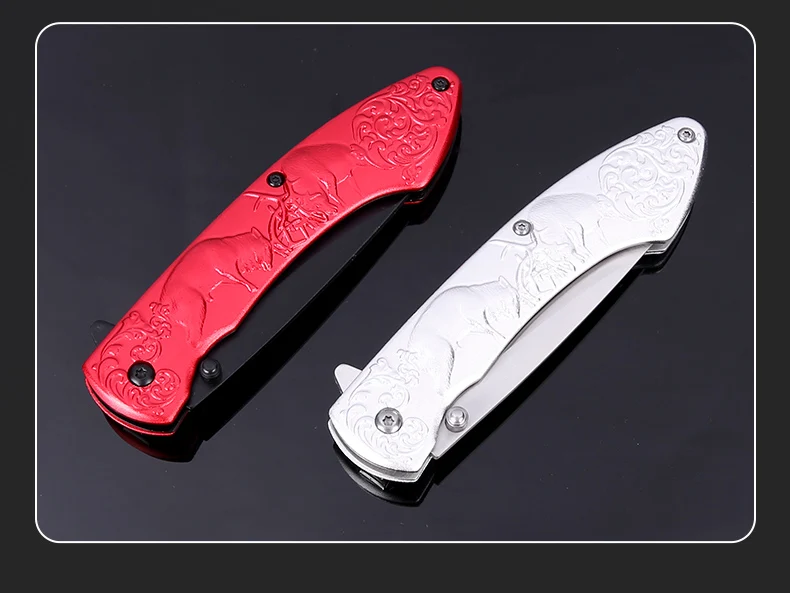 2023 popular edge knives black blade coated pocket knife with Aluminum Alloyed handle