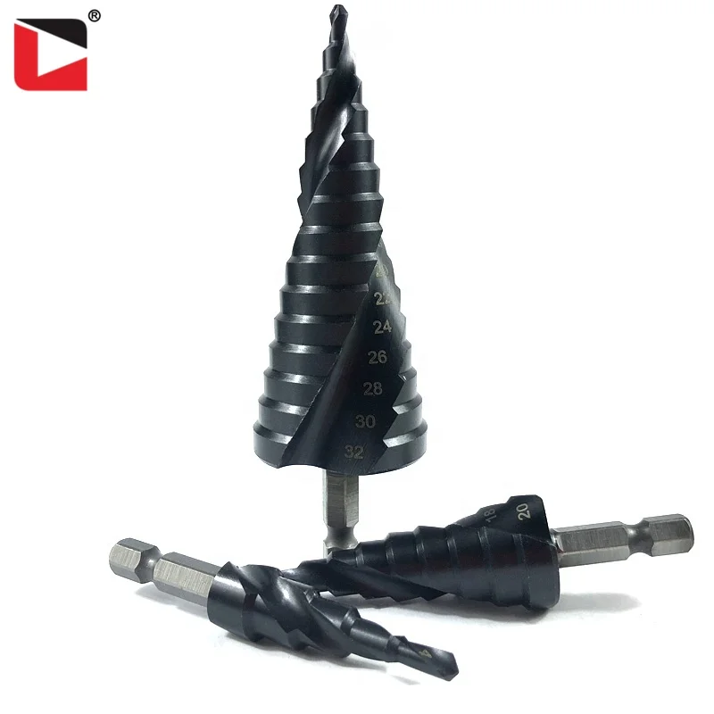 4-12/4-20/4-32mm Spiral flute high speed steel step drill bit for stainless steel