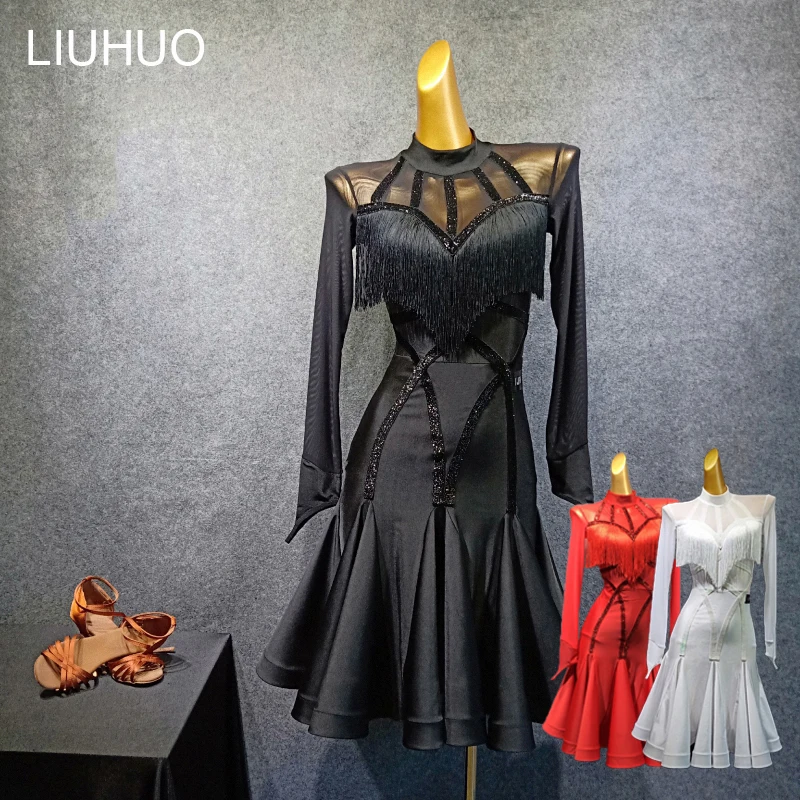 LIUHUO girls ballroom dress Dance wear Salsa women waltz dance costume Latin dress