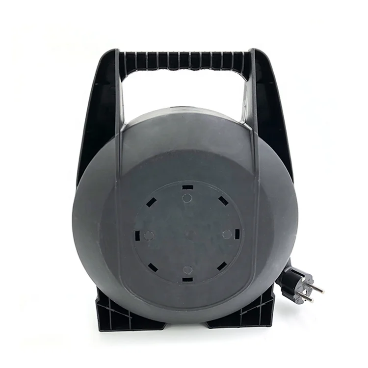 4x16A sockets small electric extension power cord reel germany type mini retractable cable reel
