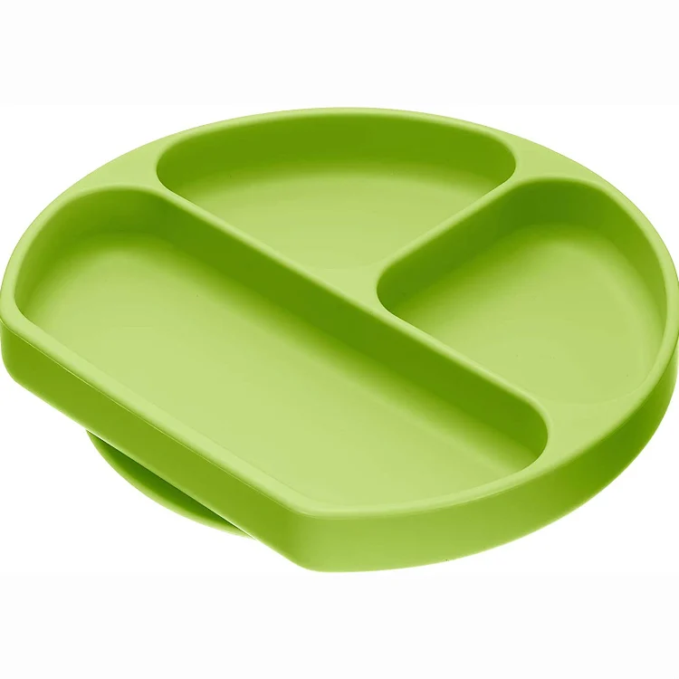456 Suction Baby Silicone plate Feeding Placemat, Non-Slip Toddlers Food Feeding baby plate with cover for Children