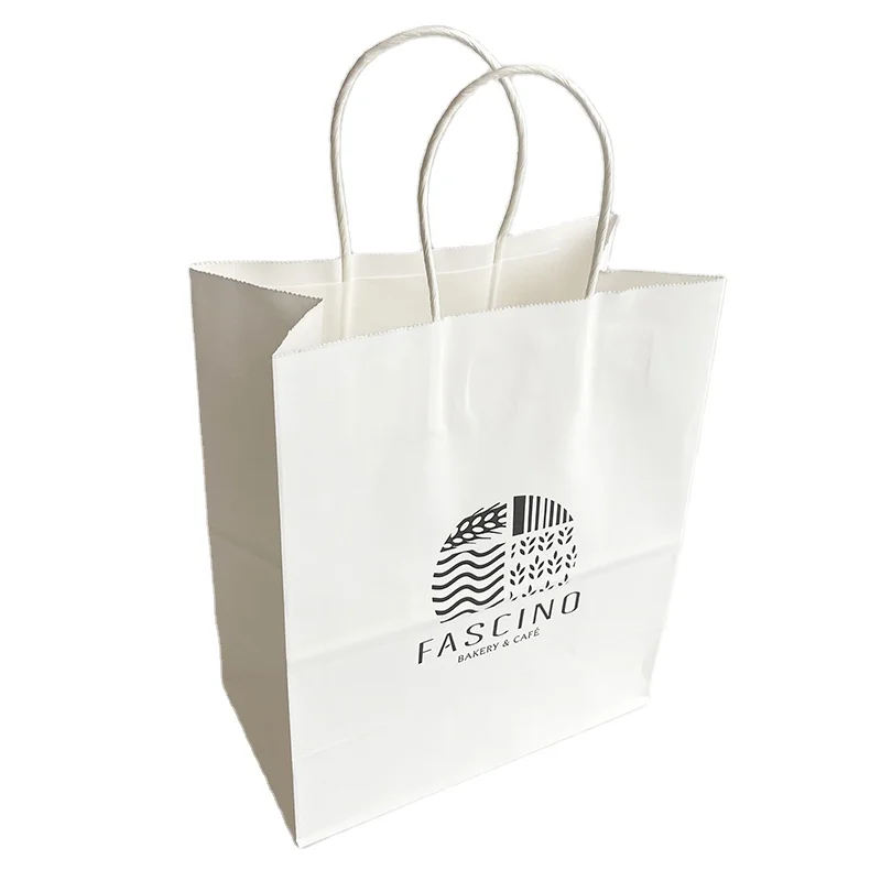 Индивидуальные пакеты для упаковки пищевых продуктов, модная сумка для покупок, коричневая крафт-бумага, белый коричневый цвет