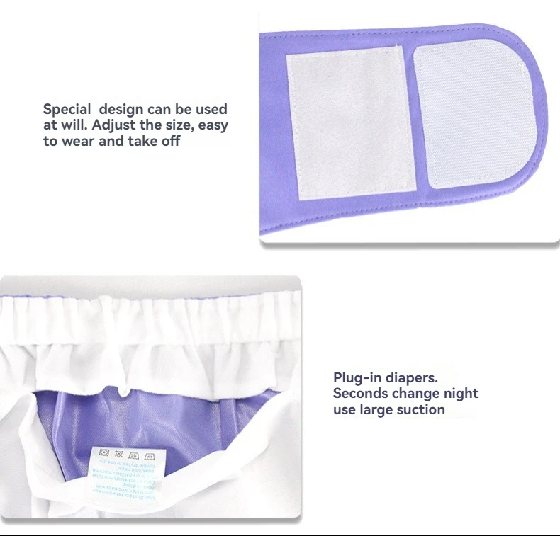 2Pcs Adult Diaper Diaper For The Elderly Incontinence Washable Underwear Leak Proof Reusable Adult Diaper For 35-90Kgs People